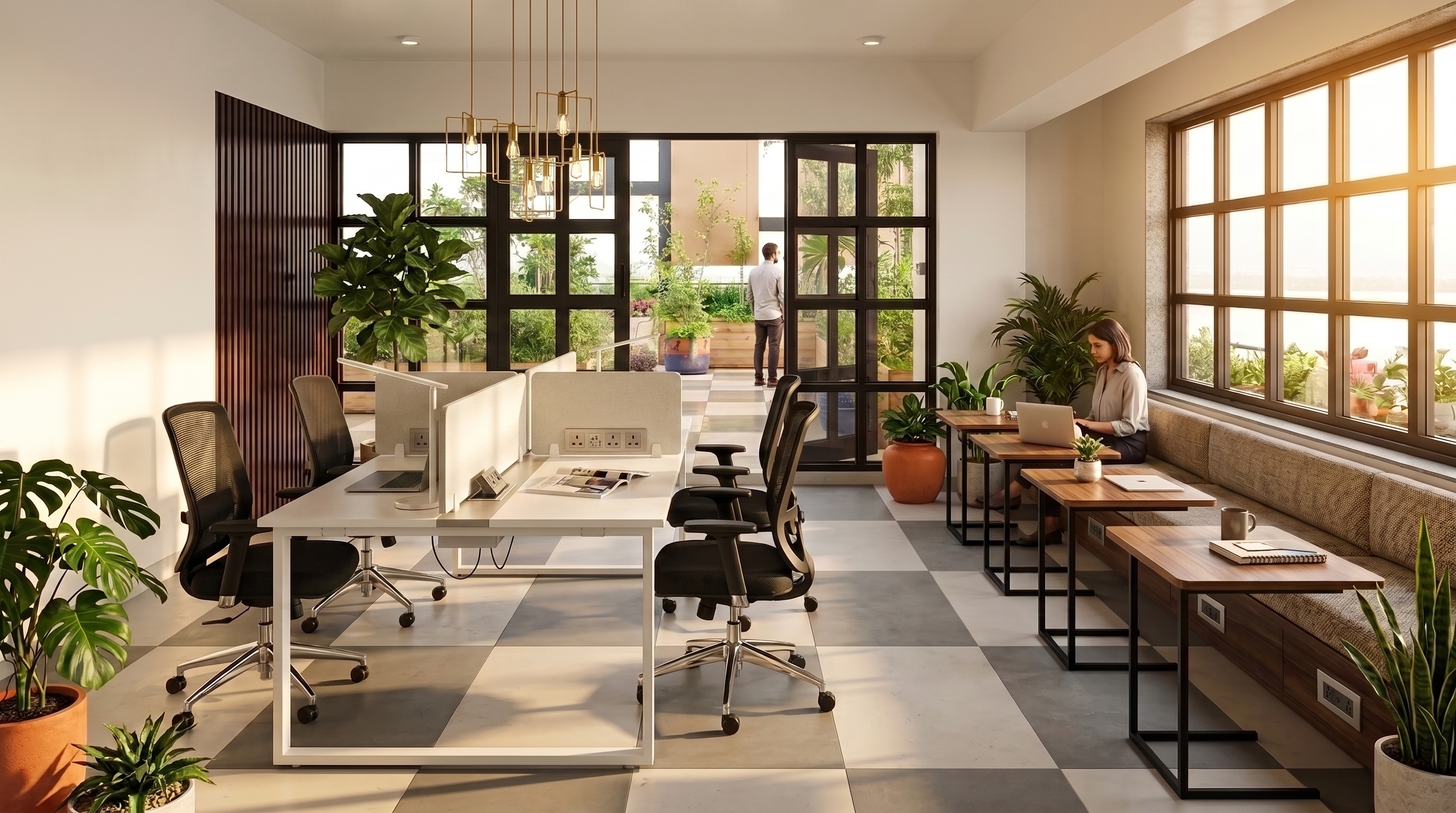 The co working space.